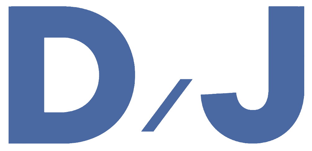 D/J Construction Inc. logo for construction and renovation services.
